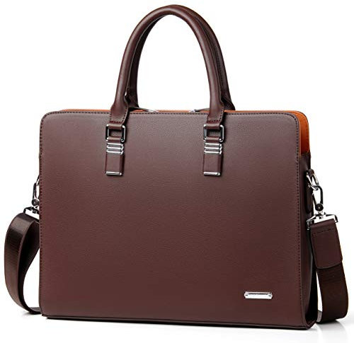 FSD.WG Sac d'affaires Pour Homme,Mallette en Cuir Imperméable,Sac d'affaires Pour Ordinateur Portable Pour Affaires, Ecole, Voyage, Détachable