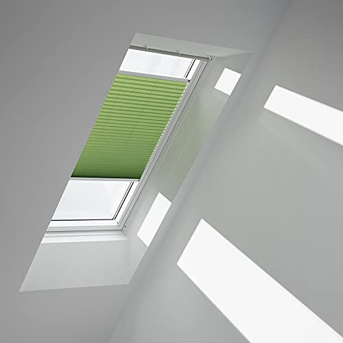 VELUX Original Plissee (FHL), Weisse Seitenschienen, MK08, Moosgrün/FHL MK08 1280SWL