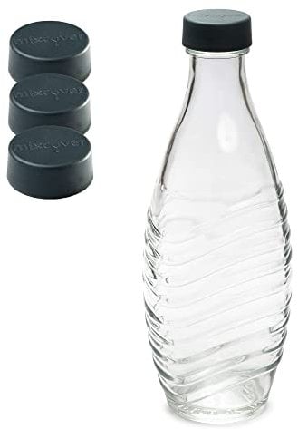 mixcover Deckel passend für SodaStream Crystal und Penguin Glasflasche Ersatzdeckel Verschluss 3er Set