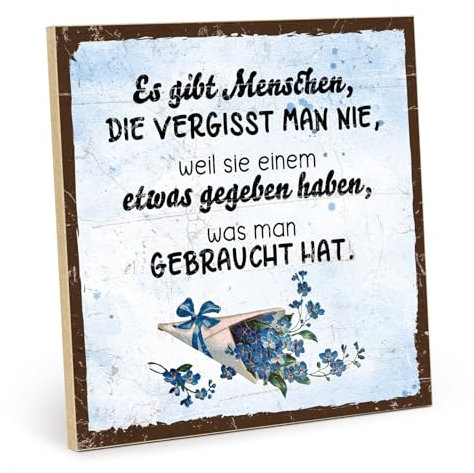 TypeStoff Holzschild mit Spruch – Freundschaft – im Vintage-Look mit Zitat als Geschenk und Dekoration zum Thema Beziehung - HS-01082