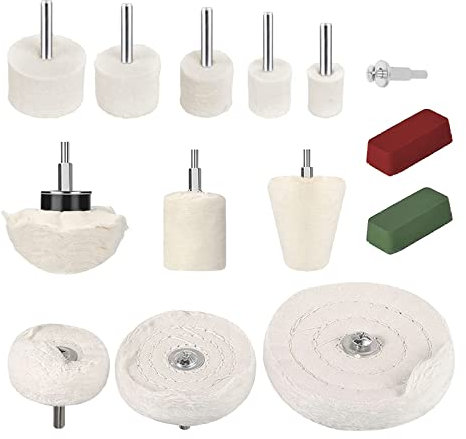 Polierscheibe Bohrmaschine Set, Polieraufsatz Akkuschrauber mit 2 Polierpaste,Polierkegel Polier Wheel Polishing Buffing Pad für Oberflächen aus Edelstahl,Alu,Metall,Keramik,Glas,Kunststoff etc
