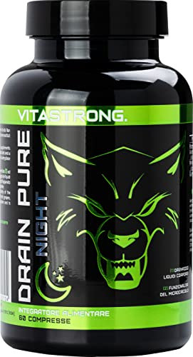 Vitastrong DrainPure NIGHT Gewichtsverlust | Zur Gewichtsabnahme, Entgiftung und Entwässerung | Beseitigt Toxine und überschüssige Flüssigkeit | Hochwertige Made in Italy Qualität | Vegan Friendly.