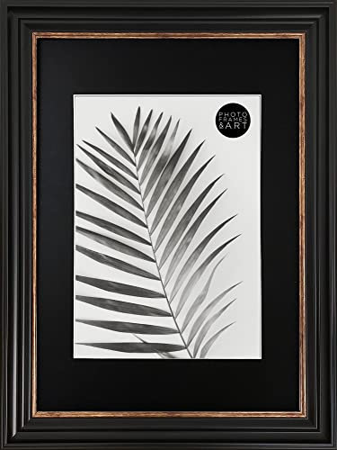 pf+a REAL GLASS Vintage Black Frame For A4 - Black & Copper Gold frame A3 For A4 Black Mount / A3 For A4 Picture Frame