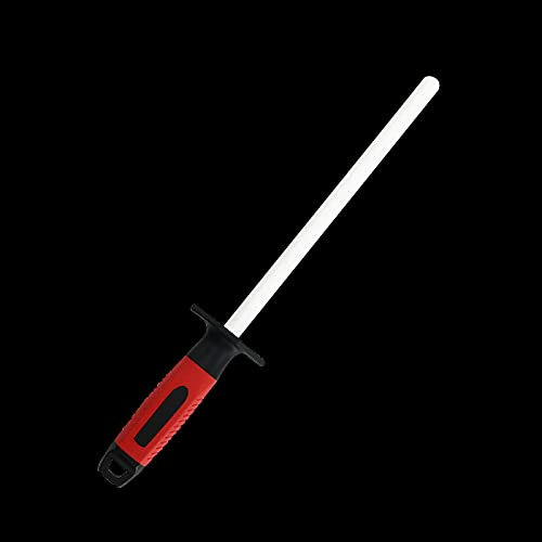 RGBS Messerschärfer, 25,4 cm Keramik-Schleifstab mit Diamantstein, Rot, für Zuhause, Küche, Messer, Werkzeugklinge