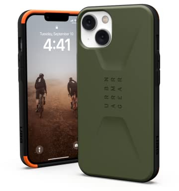 URBAN ARMOR GEAR UAG Designed for iPhone 14 Case Green Olive 6.1 Civilian Sleek Ultra Thin Impact Resistant Dropproof Protective Cover Compatible with Wireless Charging