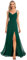 Ever-Pretty Robe Demoiselle d'honneur Femme Fendue Col V Mousseline à Bretelles A Line Chic Soirée Vert Foncé 36