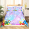 Meerjungfrau Schwanz Bettwäsche 135x200 für Kinder Meerjungfrau Zimmer Dekor für Mädchen Schlafzimmer Girly Regenbogen Bettbezug Ozean Life Meeres Tier Bettwäsche Soft Breathable Gradient Bettdecke