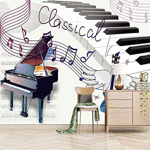 3D Wallpaper Murals Kids Piano Sheet Music Self-Adhesive Kids Teens Room 3D Poster Photo Wall Decoration Themed Room Playroom 118 W X 82 L Christmas Gifts Birthday Gifts