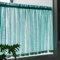 Devola Kurzgardine Leinenoptik Scheibengardinen Modern Kurz Küche Gardine Bistrogardine Halb Transparent Kleine Fenstervorhänge Kurzstore mit Stangendurchzug BxH 150x60cm Türkis 1 Stück