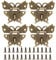 Cionyce 4 Pack Butterfly Hasp Jewelry Box Hasp Latch Antique Brass Hasp Lock Small Latches and Screws for Suitcase Cabinet（Antique Brass）