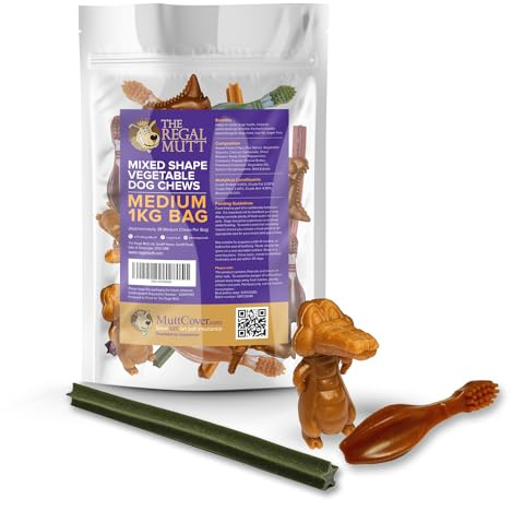 The Regal Mutt - Vegetable Dog Chews - Mixed Shape Variety Pack - Medium - 1kg Bag
