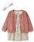 VERTBAUDET Ensemble 3 pièces : Robe + Cardigan + Bandeau bébé Fille Vieux Rose 9M(71CM)