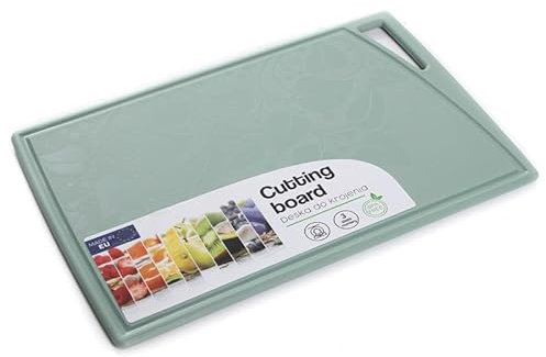 Schneidebrett Küchenbrett aus Kunststoff Frühstücksbrett mit Saftrillen Küchen-Brett zum Schneiden Rutschfest BPA-Free Küche Brett (24,5 x 16 cm Grün 6mm)