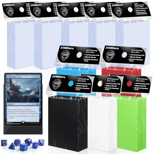 1000 Kartenhüllen, 500 matte Sammelkartenhüllen und 500 Innenhüllen, ideal für Doppelhülle, perfekte Passform, kompatibel mit MTG, TCG, Baseball, Fußballkarten (5 Farben)