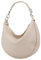 SH Leder Echtleder Damen Halbmondförmige Tasche stylisch bananentasche Umhängetasche Leder 30x22cm Mina G668 (Beige)