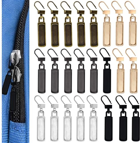 CODIRATO 20 Pz Cursore Cerniera Ricambio, Tiretti per Cerniere Staccabili, Cerniera Tira Sostituzione Universale, Linguette Metallo Zip per Giacca, Cappotto, Valigia, Pantaloni, Zaino - 5 Colori