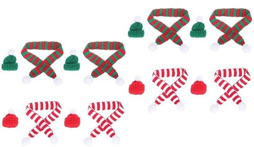TOYANDONA 16 STK weihnachtsschal Halstuch Weihnachten Weihnachts Klamotten Weihnachts Cap mütze deko Puppe Flaschenverschluss Ornamente schmücken Weinflasche Stricken