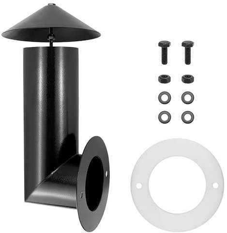 QWORK Edelstahl Pelletgrill Smoke Stack - Universal passend für Traeger, Pit Boss, Camp Chef, Z Grills - Langlebige Konstruktion mit Kamindeckel, Rohrdichtung, Schrauben