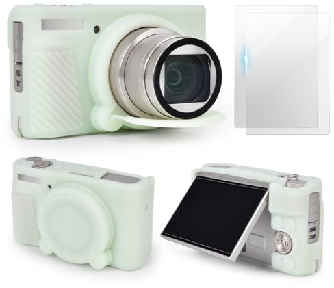VOVMOEYA Kameratasche für Canon SX730 SX740[mit 2 Displayschutzfolien],Silikonhülle Kompatibel mit Canon PowerShot SX730 SX740 HS Digitalkamera,SX730 SX740 Tasche Hülle