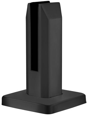 YUNYODA Abrazadera de Vidrio 1PCS, Acero Inoxidable Escaleras Soporte Barandilla Cristal de Piscina, Poste de Balaustrada Vidrio, Soporte de Abrazadera de Vidrio para 0.3-0.5 Cristal, Negro Mate