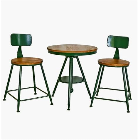 NRNQMTFZ 3 Pieces Patio Bistro Set,Outdoor Wrought Iron Chairs and Table Patio Dining Furniture Set,for Garden, Patio or Porch