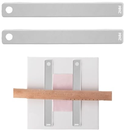 Polymer Clay Thickness Ruler, 2 Pcs Acrylic Clay Roller Guides Clay Thickness Guides Rolling Pin Guide Sticks Clay Depth Guide Pottery Tools for Clay DIY Crafts Jewelry Making Baking (Clear 2mm)