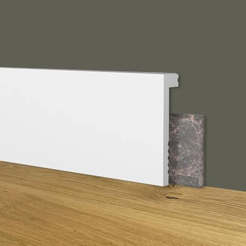84ml bancale di Battiscopa coprimarmo copribattiscopa BIANCO 100x22x2000mm in POLIMERI