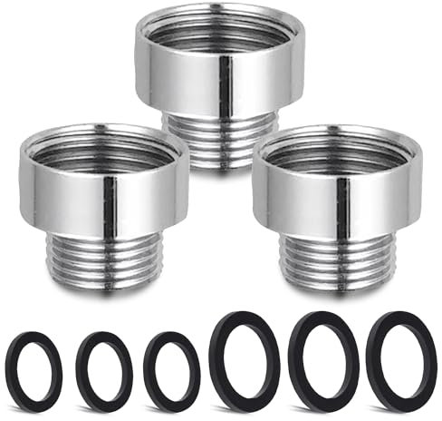 CNYMANY Kit de adaptador de grifo de 3 piezas, macho G1/2 a hembra G3/4 adaptador de aireador de cocina para grifo de fregadero y manguera de jardín