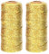 200M Gold Metallic Schnur - 1,5mm Breit Kordel Goldfaden, 2 Rolle Metallic Kordel, DIY Bastelschnur, Verpackungsschnur für Geschenkverpackung, Weihnachts Dekoration, Handwerk