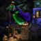 Halloween Hexe Fliegende Auf Besen, 180 cm Animatronic Flying Witch Mit Leuchtenden Augen Und Horror Sound, Witches Requisiten Für Deko Outdoor
