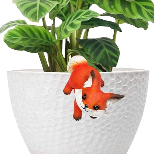 Qkbuza Colgadores de Animales para macetas, Lindas Figuras de Animales, abrazadores de macetas, decoración de Borde de Maceta, decoración de macetas para jardín, Patio, balcón, pecera