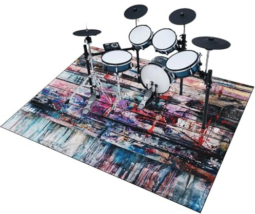 Tapis Batterie Antidérapant Tapis d'isolation Acoustique Anti-Vibrations pour Batterie électrique 150 x 120 cm Tapis pour Batterie Acoustique Insonorisant Tapis Professionnel Rectangulaire Jazz