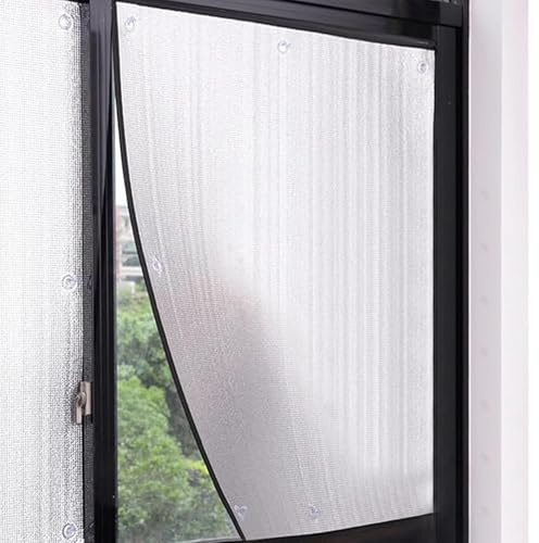 Aluminiumfolie Isolierungs Fensterfolie,Privatsphäre Fensterfolie,Kälteschutzfolie Fenster Aluminiumfolie,Reflexions Fensterfolie,für Küche,Büro,Auto,mit Saugnäpfen (80cm x 200cm)