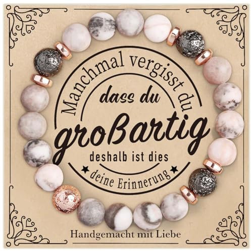 CoCoCherry Geschenke für Frauen, Armband Damen, Geburtstagsgeschenk für Frauen Naturstein Armband, Frau Geschenk, Geschenke für Frau Weihnachten, Muttertagsgeschenk (Violett) (Rosa)