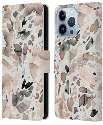 Head Case Designs Licenza Ufficiale Ninola Astratto Marrone Motivi Colorati Custodia Portafoglio in Pelle Compatibile con Apple iPhone 13 PRO