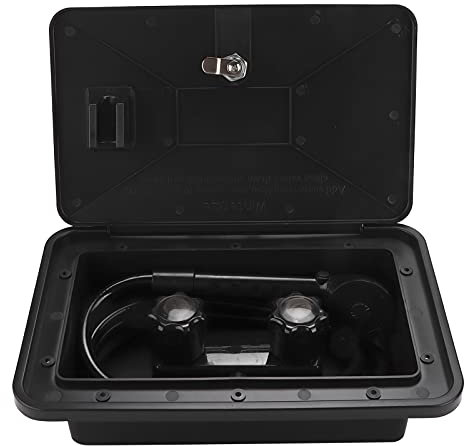 ZAICOLER Kit de Boîte de Douche Extérieure de Douche Extérieure pour Camping-Car, Boîte de Douche en ABS pour Camping-Car avec Clés de Verrouillage de Tuyau pour Caravane de Camping-Car
