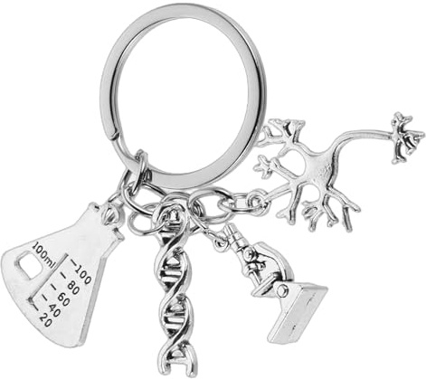 OATIPHO Wissenschafts Schlüsselanhänger Chemie Biologie Dna Metall Schlüsselanhänger für Lehrer Schüler Rucksack Tasche Lehrertag Neurowissenschaft Naturwissenschaft