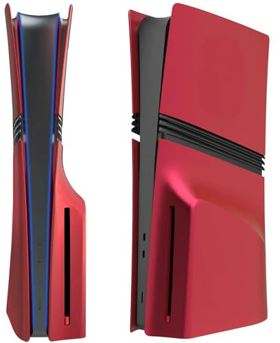 Pro Disc Edition Cover Plates for New PS5 Pro Console, Shell Panels Compatible with New PlayStation 5 Pro Accessories Protective Replacement Faceplate (Red)