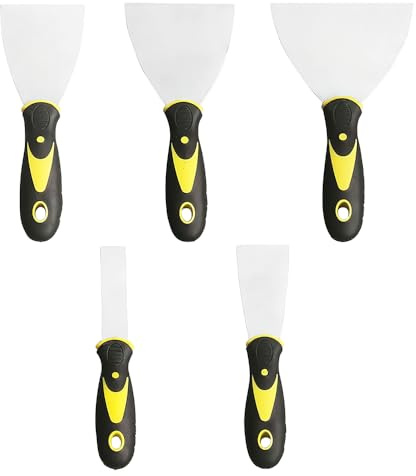 5 raschietti per pittura per carta da parati, coltello in metallo per carta da parati, decalcomanie, finitura cartongesso, raschiatura intonaco