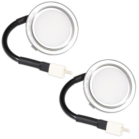 SPARES2GO Universal Cooker Hood LED Light Extractor Vent Lamp Bulb Units (Pack of 2, Silver, 68mm, G4)