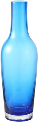 Dunkelblaue Vase, Glasvase 2er-Set, kleine Tischvase, Blumenvase, Knospenvase für Hydrokultur, Sockel für Zimmer im skandinavischen Stil
