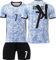 Maillot Foot Enfant et Adultes, Ensemble Foot Enfant Nouveaux Home/Away Soccer Jersey, Maillot de Football Jersey Set survetement T-Shirt Short Et Chaussettes Garçon Vêtement Sport