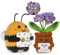 WenmthG Danke Geschenk Gestrickte Lila Blumenpuppe und Positive Pocket Hug Biene, Positive Kartoffel Deutsch Glücksbringer Kleines Dankeschön Geschenk 2 Stück
