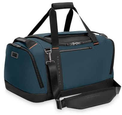 Briggs & Riley Large Travel Duffle Bag for Planes & Gym - Carry On Bag for Women & Men, Weekender & Overnight Luggage, Fits Most Overhead Bins, Adjustable Shoulder Strap - ZDX Collection, Ocean