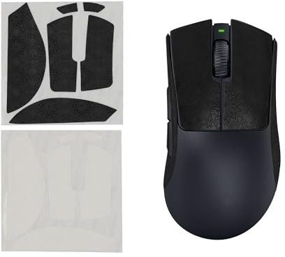 kwmobile Gaming Maus Grip Tape für Razer DeathAdder V3 Pro Mouse Grip Tape - Rutschfestes Griffband für PC Maus - Schwarz Weiß