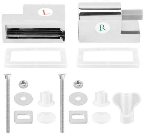 1pair Toilet Seat Fittings, Stainless Steel Soft Close Toilet Seat Hinge Fixing Kit Replacements, Rubber Accessories ABS Left Right Bathroom Home for Duroplast Toilets Seats Use