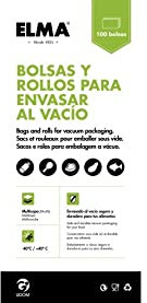 ELMA Pack 100 Bolsas Gofradas para Envasado al Vacío de Alimentos 30x40cm
