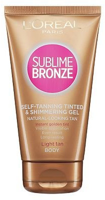L'Oreal Sublime Bronze Selbstbräunungsgel für Gesicht und Körper, Mittel bis Dunkel, schimmernd, Gel, 150ml