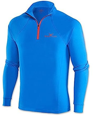 Black Crevice Herren Skirolli Zipper Shirt, hellblau/rot, L