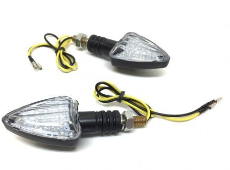 Streetparts24 LED Blinker Set Schwarz E-Geprüft passend für Roller, Moped, Motorrad, Quad – Universal Blinkerleuchte, 97mm mit M8-Gewinde, 2 Stück